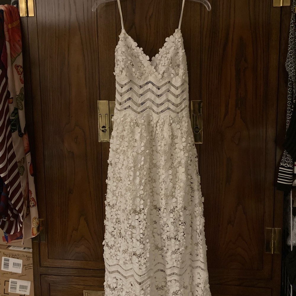 Sea New York White Eyelet Midi Dress